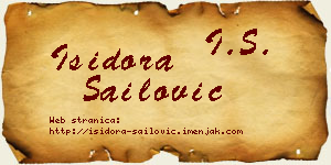 Isidora Sailović vizit kartica